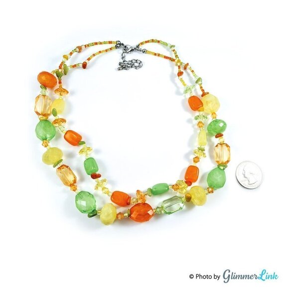 Vibrant Double Strand Fruit Salad Style Beaded Necklace - Picture 8 of 9